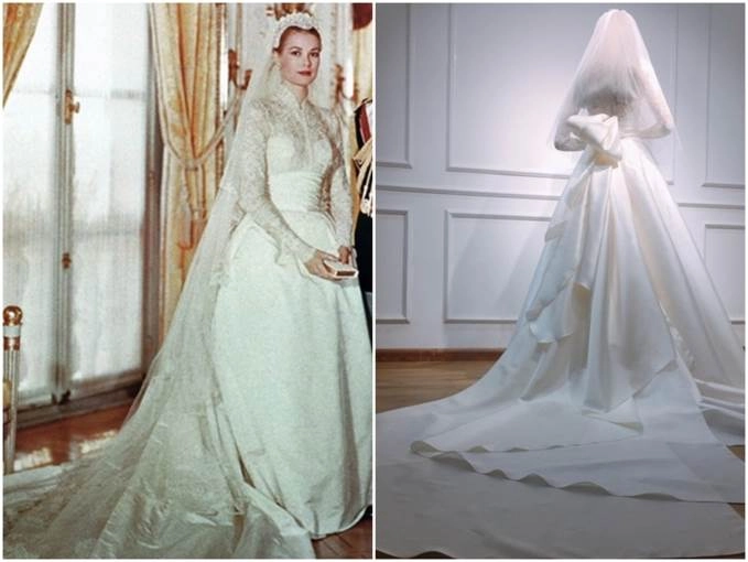 Đính hàng ngàn viên pha lê nhưng váy cưới của đặng thu thảo không khác gì bộ grace kelly từng mặc - 5
