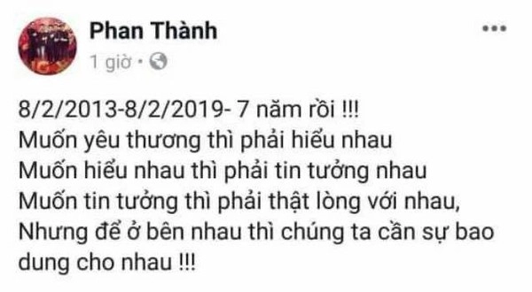 Phan thành đăng status bóng gió về chuyện tình 7 năm với midu - 1