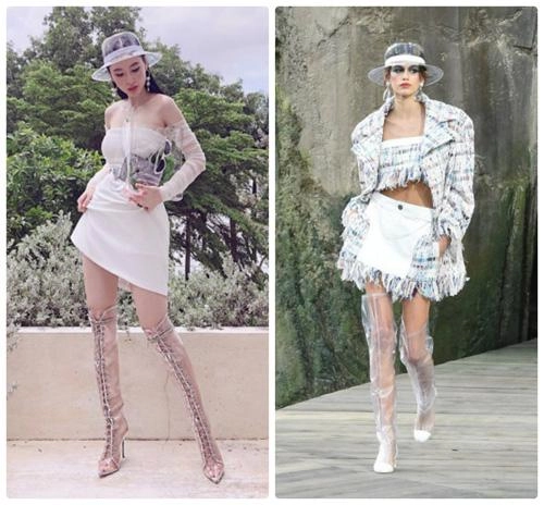 Angela phương trinh copy bộ cánh chanel của kaia gerber - 4