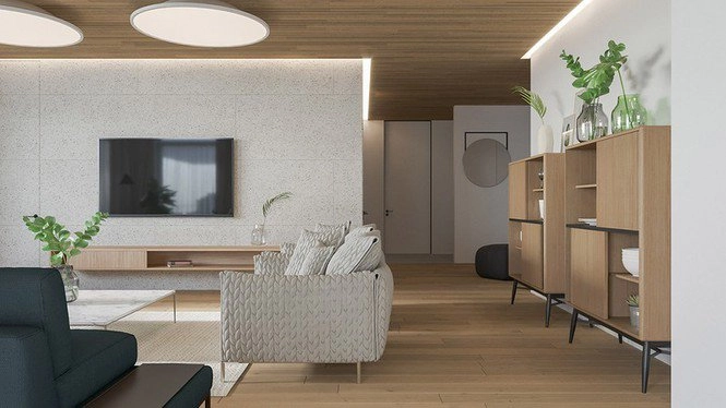 Căn hộ chung cư đẹp mỹ mãn nhờ nội thất gỗ biến tấu - 2