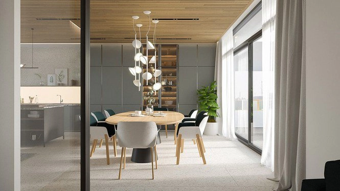 Căn hộ chung cư đẹp mỹ mãn nhờ nội thất gỗ biến tấu - 4