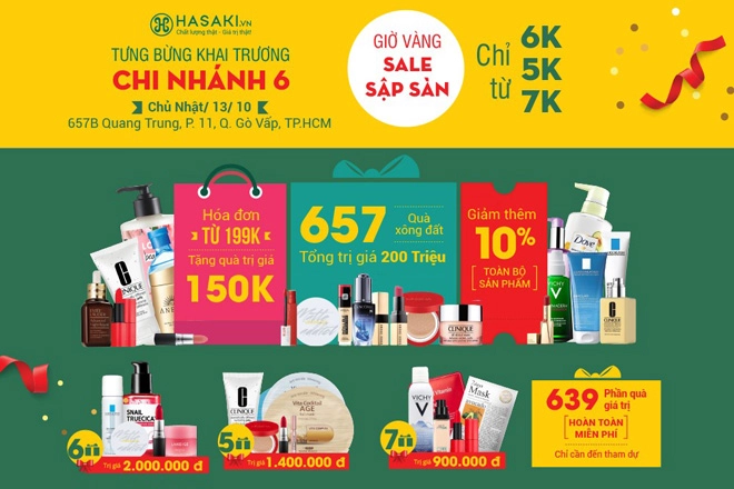 cơn mưa ưu đãi từ hơn 500 thương hiệu mỹ phẩm mừng khai trương hasaki chi nhánh 6 - 5