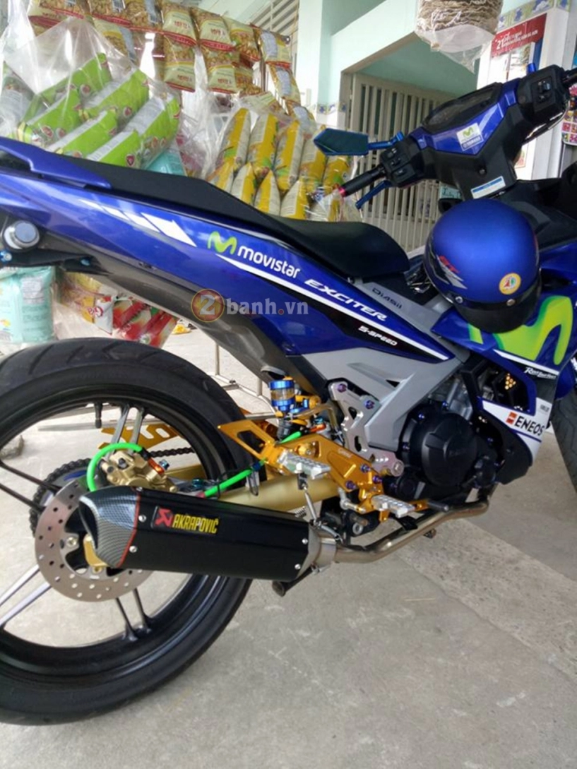 Exciter 150 mặc áo movistar vác súng akrapovic - 3