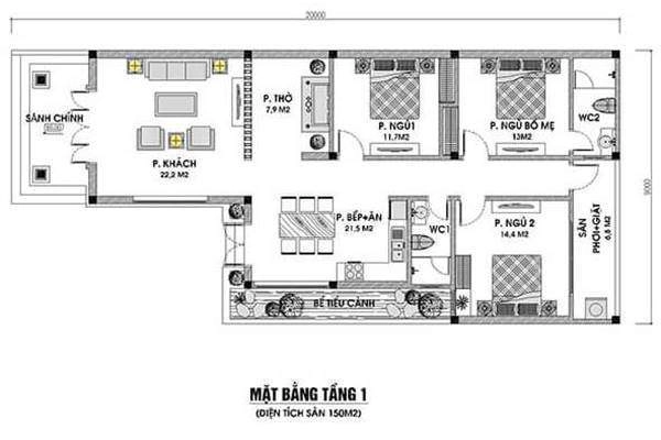 Mẫu nhà cấp 4 mái thái chữ l sang trọng hiện đại ai cũng muốn xây - 1