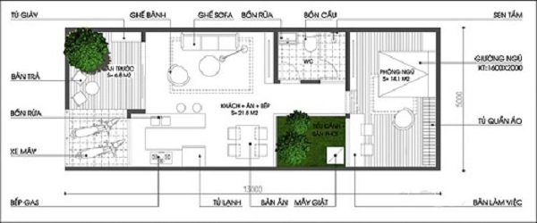 Những mẫu thiết kế nhà cấp 4 mái bằng 2-3 phòng ngủ nhà đông người nên xây - 19