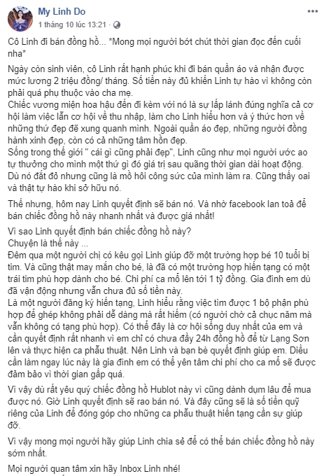 Sau hhen niê bán dây chuyền vàng đỗ mỹ linh cũng bán đồng hồ nửa tỉ để làm từ thiện - 12