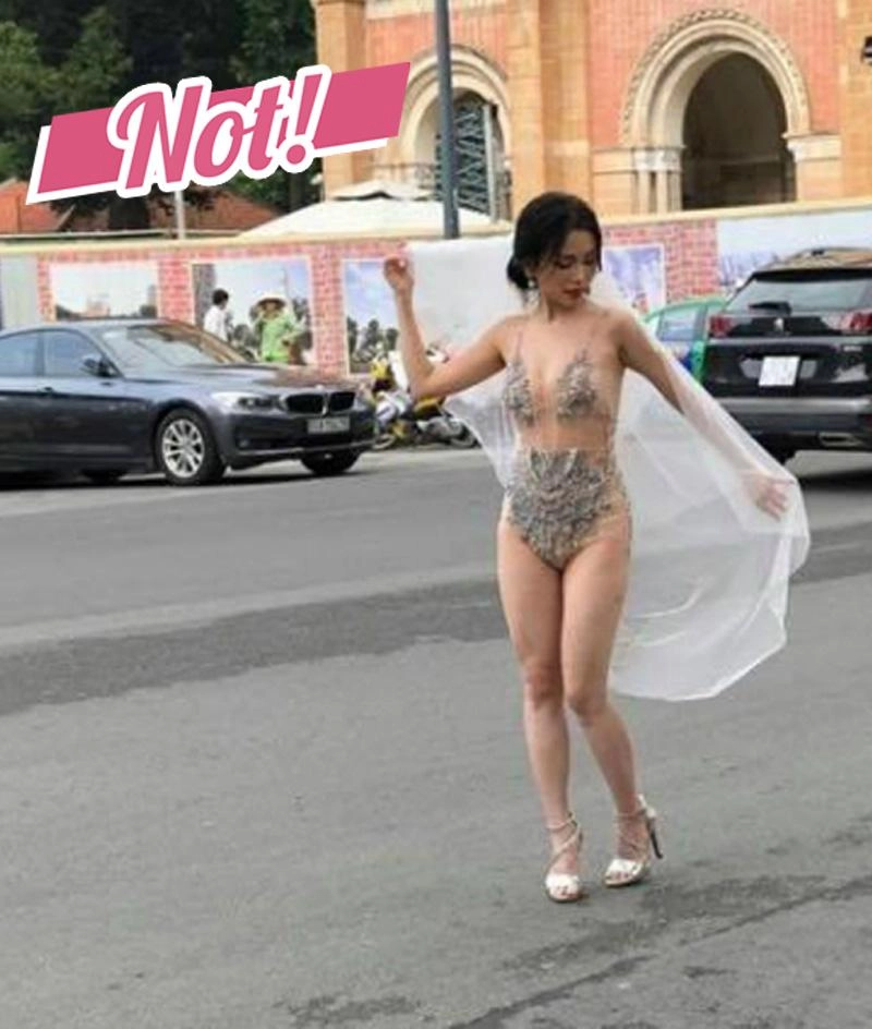 Á hậu diện đồ như rèm cửa từ hy đệ gây nhức nhối vì khoe nội y giữa phố - 10