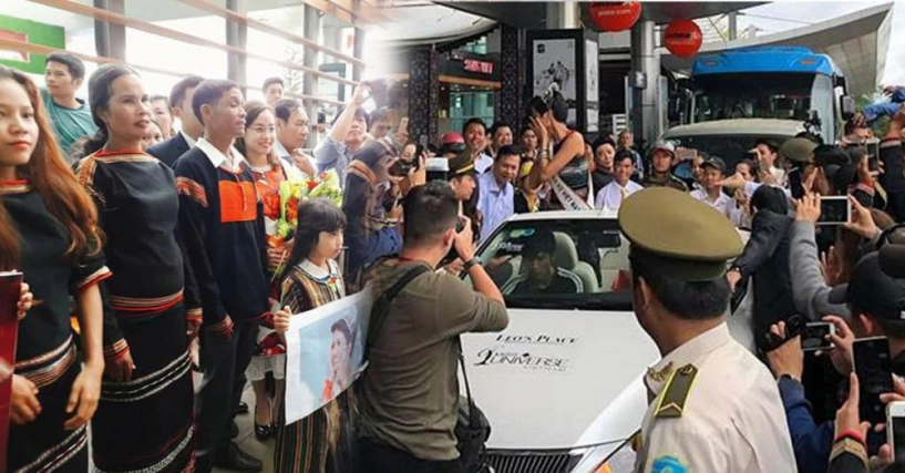 Ba mẹ và dân làng diện trang phục ê đê ra đón hh h hen niê trở về quê hương - 1