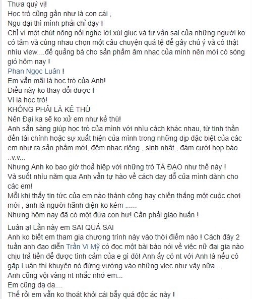 Đàm vĩnh hưng chính thức lên tiếng về tin đồn đồng tính với phan ngọc luân học trò ngu thì mình phải chỉ dạy - 3