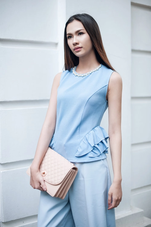 Diện quần culottes mát điệu tới công sở - 1