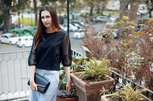Diện quần culottes mát điệu tới công sở - 5