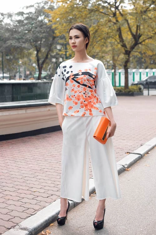 Diện quần culottes mát điệu tới công sở - 10