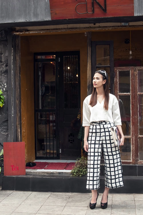 Diện quần culottes mát điệu tới công sở - 12