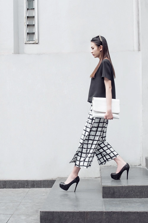 Diện quần culottes mát điệu tới công sở - 15
