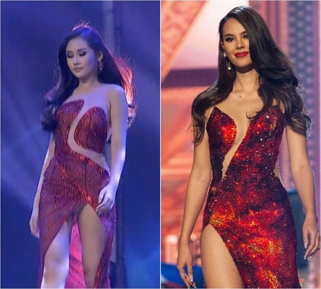 Hết nghi vấn diện váy nhái của miss universe ngân anh còn bị lộ cả nội y trên sân khấu - 2