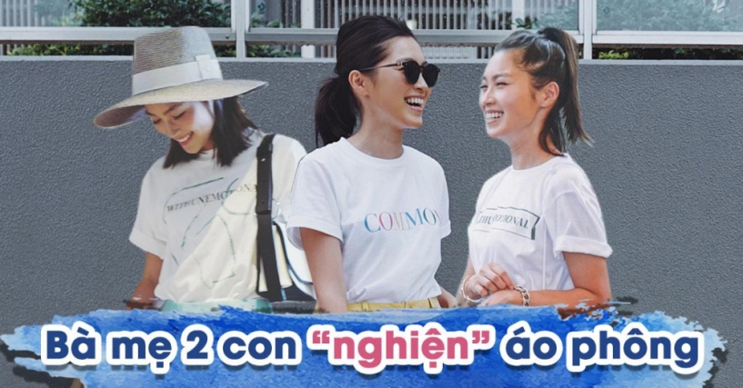 Mẹ nhật 2 con từ đông tới hè không rời áo phông thiên biến vạn hóa kiểu nào cũng đẹp - 1