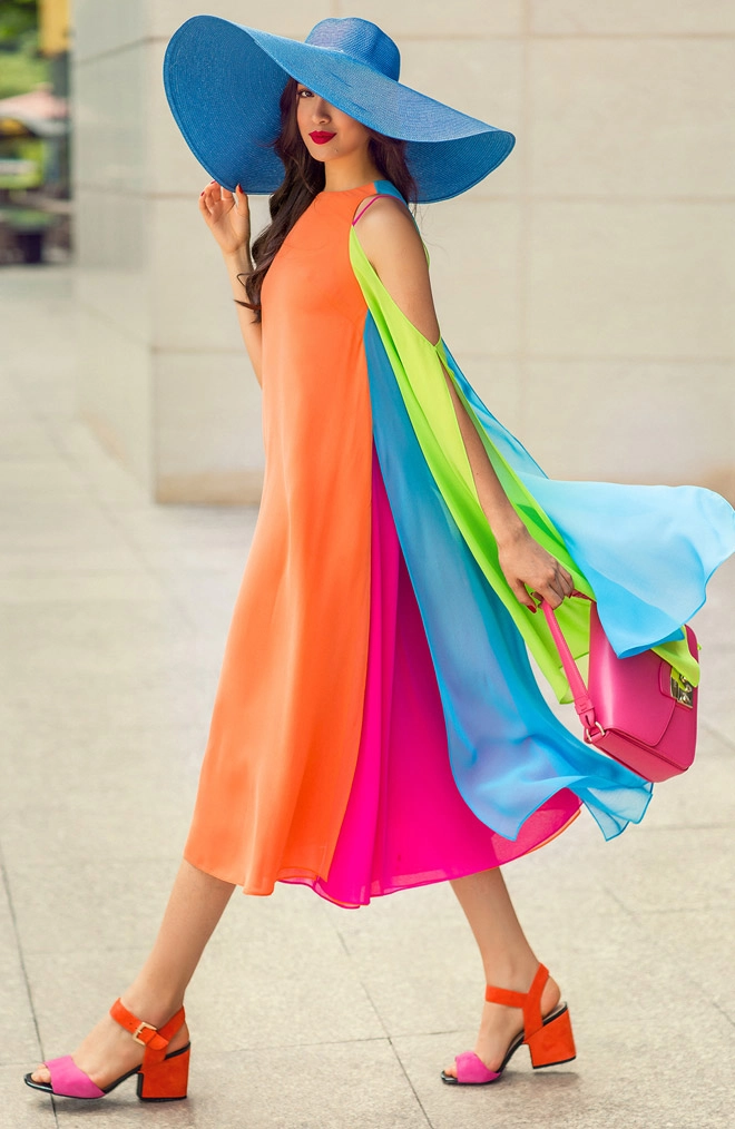 Nếu yêu sắc màu sặc sỡ hãy học á hậu lệ hằng cách mix đồ cực hay này - 4