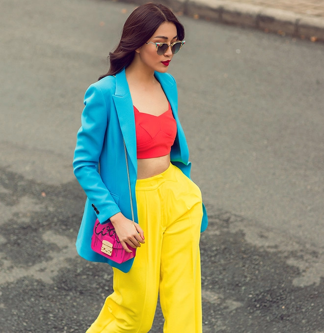 Nếu yêu sắc màu sặc sỡ hãy học á hậu lệ hằng cách mix đồ cực hay này - 6