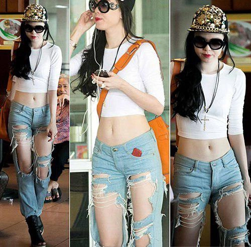 Quần rách hở đùi như tâm tít mặc sao không phản cảm - 5