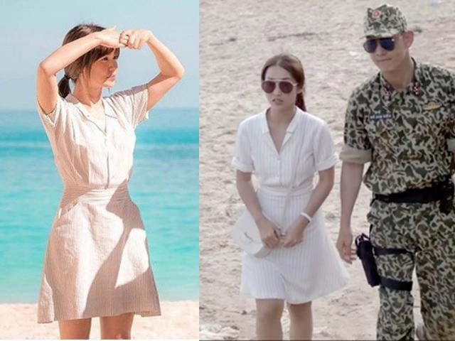Trang điểm có thể thất bại nhưng khả ngân sao chép trang phục song hye kyo cũng đỉnh đó chứ - 1