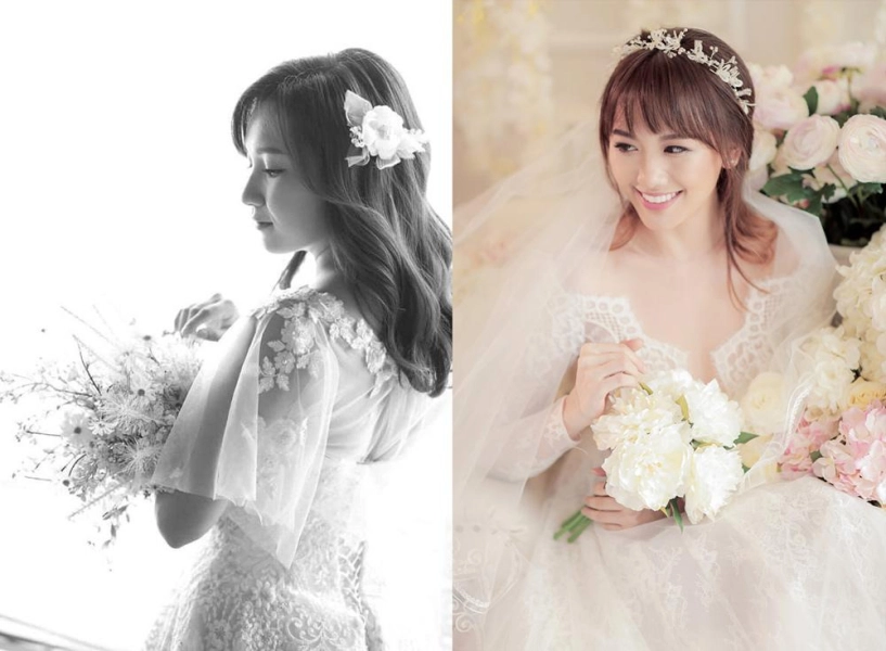 Váy cưới của vợ tiến đạt đơn giản bao nhiêu váy của hari won lộng lẫy bấy nhiêu - 4