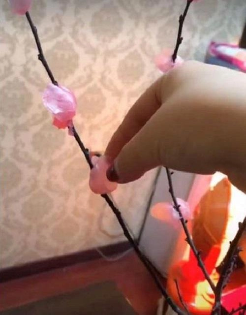 Hết tết mà nhà vẫn có cành đào bày cả năm không héo hóa ra bí mật từ cây nến - 7