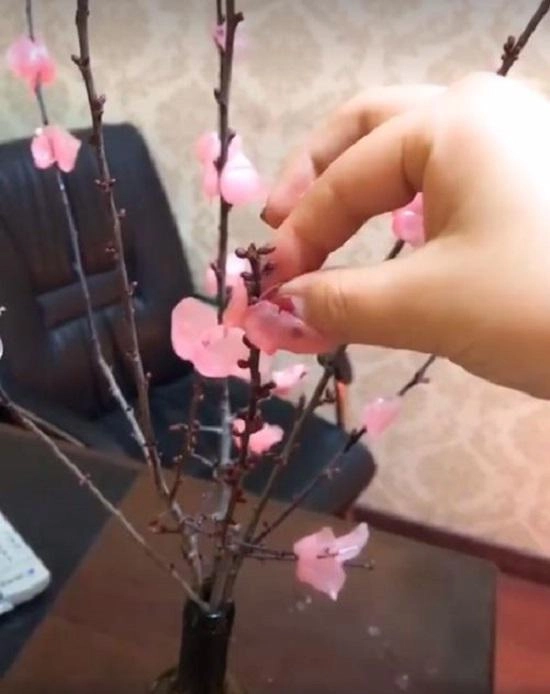 Hết tết mà nhà vẫn có cành đào bày cả năm không héo hóa ra bí mật từ cây nến - 8