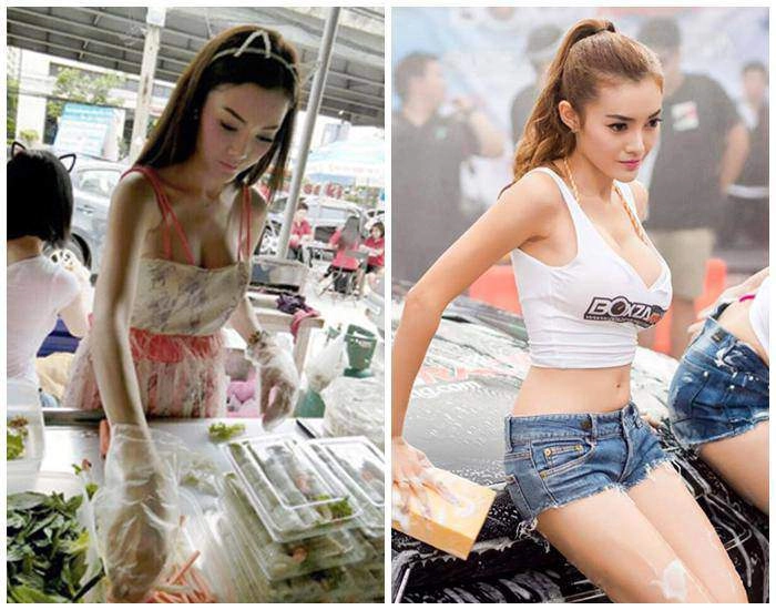 Bán hàng ăn phơi vòng 1 căng đầy thế này bảo sao nam giới chỉ thích thay vợ đi chợ - 4