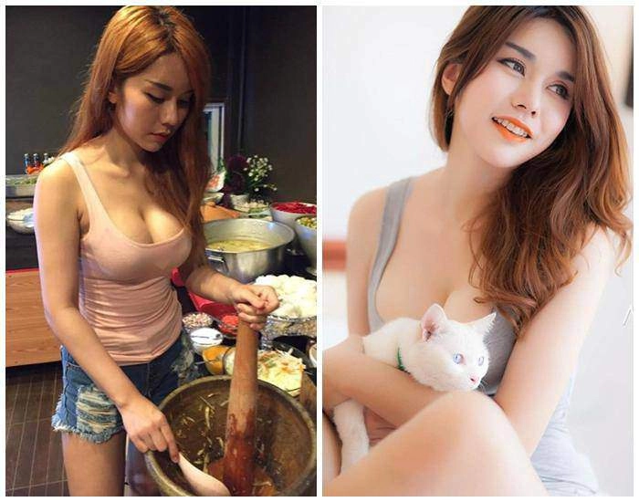 Bán hàng ăn phơi vòng 1 căng đầy thế này bảo sao nam giới chỉ thích thay vợ đi chợ - 7