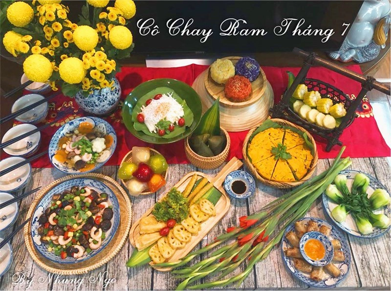 Chị em chia sẻ mâm cỗ cúng rằm tháng 7 nhiều màu sắc ngập tràn mạng xã hội - 5