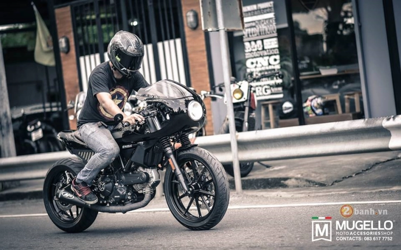 Ducati scrambler khoe thân với vẻ ngoài của một chiếc xế đua cafe racer - 1