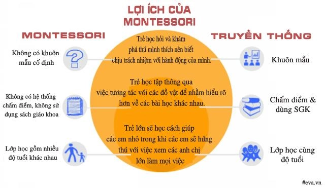 Khác biệt chính giữa phương pháp giáo dục sớm montessori và giáo dục truyền thống - 5