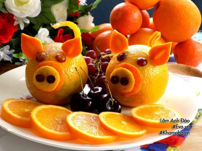 Năm kỷ hợi bày đĩa hoa quả hình lợn dễ thương đãi khách tới chơi nhà - 5