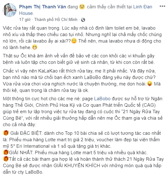 Những bà mẹ nổi tiếng tập con thói quen rửa tay thường xuyên với labobo - 2