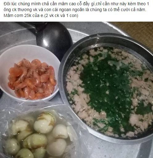 Vợ trẻ đăng mâm cơm 3 người 25k dân mạng thán phục nhưng lại thắc mắc giá tiền bát canh - 1