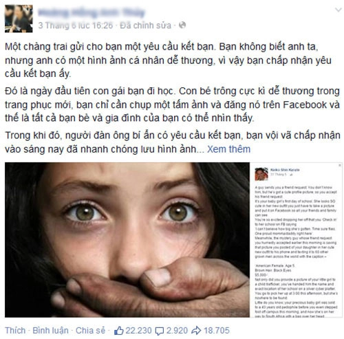 3 nên ngừa nguy hiểm từ đăng ảnh con lên facebook - 2