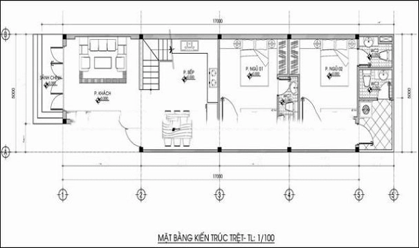 Mẫu thiết kế nhà ống 2 tầng 5x20m không thể bỏ qua nếu xây nhà năm 2020 - 1