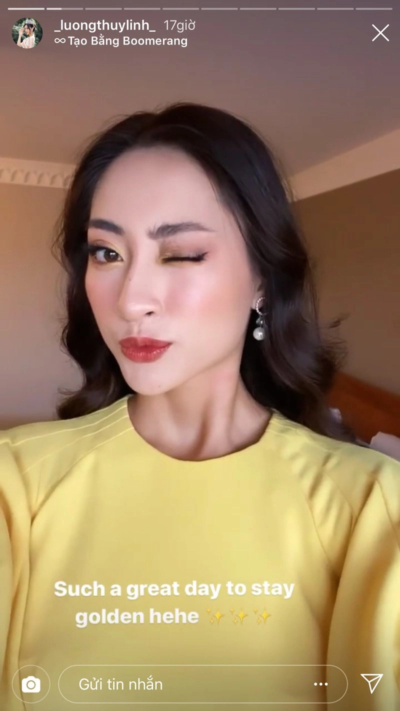 Miss world lương thuỳ linh makeup sương sương đi ăn với đôi mắt loang màu xuất sắc - 1