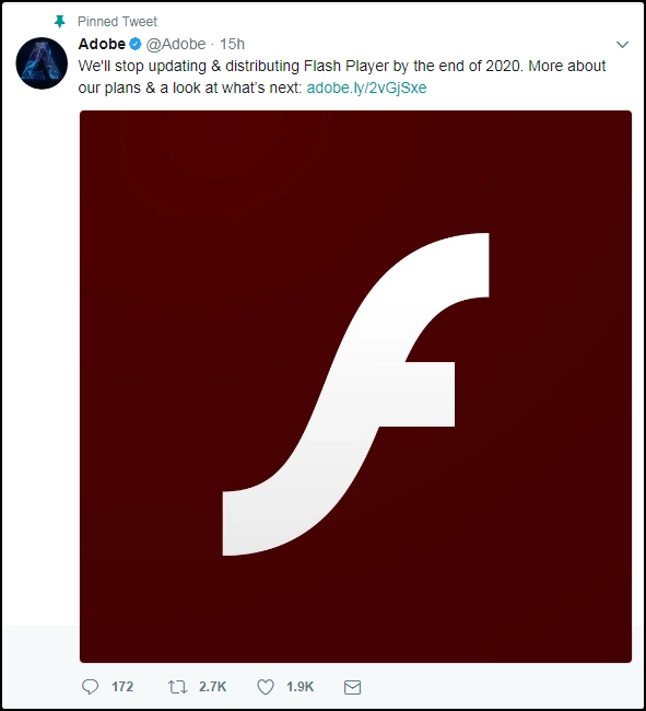 Adobe flash sẽ chính thức bị khai tử vào cuối năm 2020 - 2