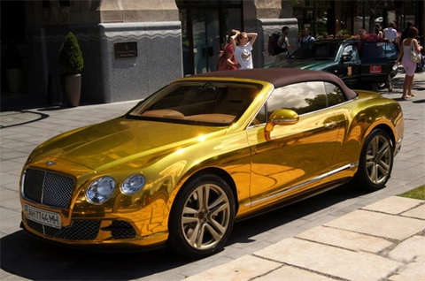  bentley continental gtc mạ vàng ở budapest - 4