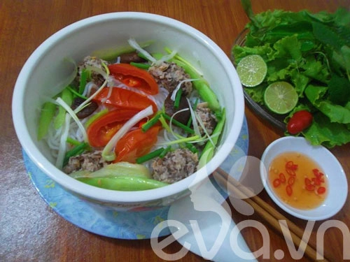 Bún mọc dọc mùng ăn cùng bữa sáng - 9