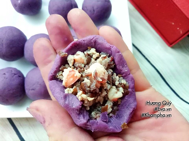 Cách làm bánh khoai lang tím nhân tôm thịt chiên xù giòn ngon - 7