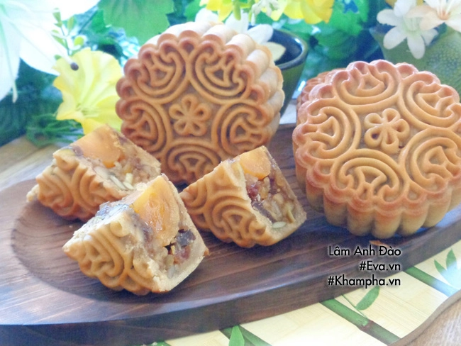 Cách làm bánh nướng trung thu nhân thập cẩm xá xíu chi tiết - 16