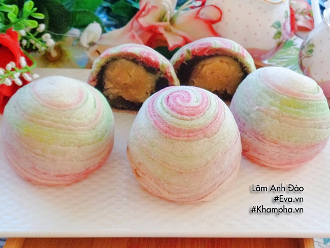 Cách làm bánh trung thu cầu vồng ngàn lớp nhìn là thích mê - 14