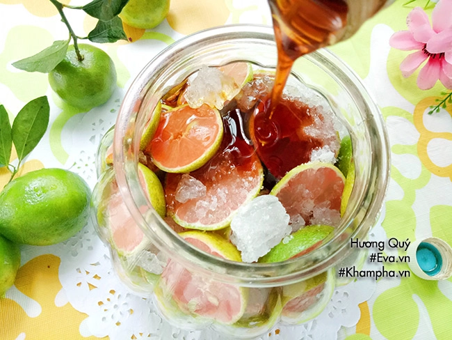 Cách ngâm chanh đào đường phèn mật ong trị ho cho mùa đông - 6