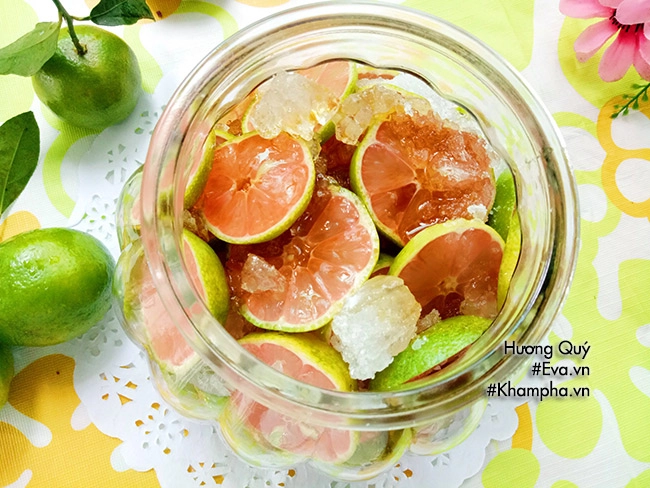 Cách ngâm chanh đào đường phèn mật ong trị ho cho mùa đông - 7