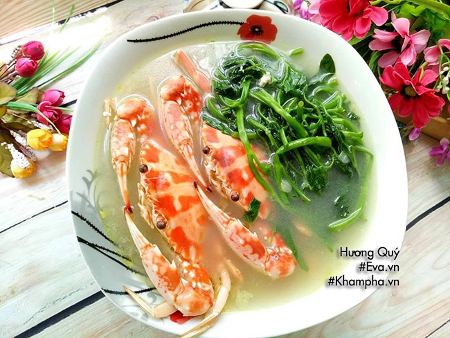 Canh ghẹ nấu rau muống nóng hổi ngọt lịm cả nhà húp xì xụp - 5