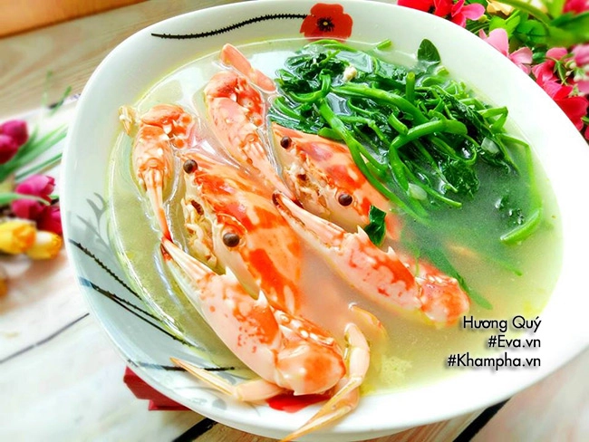Canh ghẹ nấu rau muống nóng hổi ngọt lịm cả nhà húp xì xụp - 7