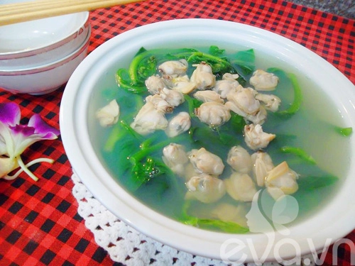 Chiều nấu canh ngao mồng tơi cho mát - 7