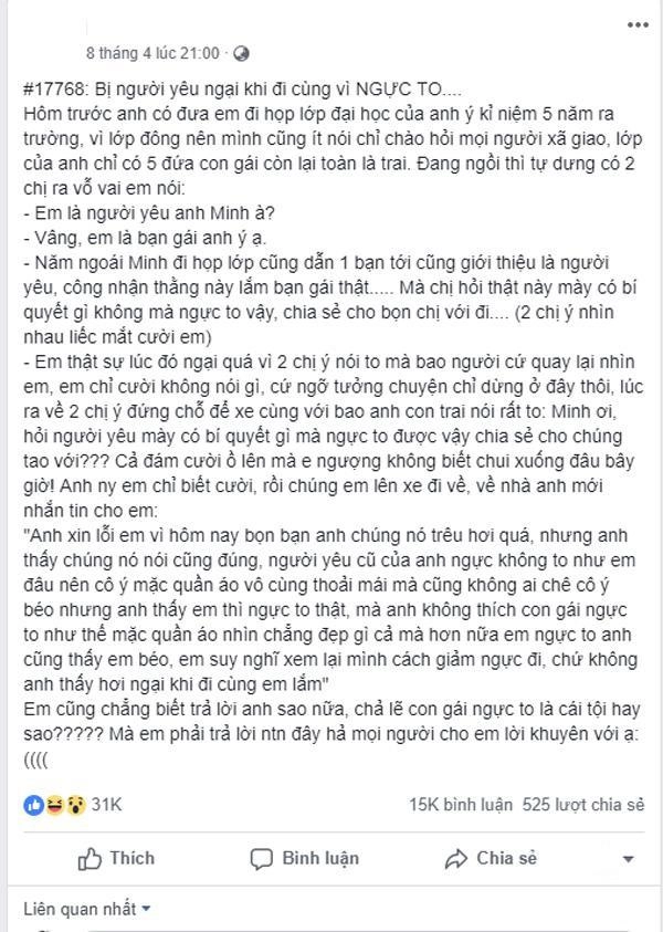 Cô gái bị bạn bè chê cười người yêu chia tay vì lí do không đỡ nổi ngực quá to - 2